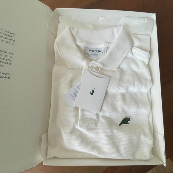 NEW Lacoste Save Our Species Limited Edition Condor Medium White Polo Shirt - Picture 2 of 8